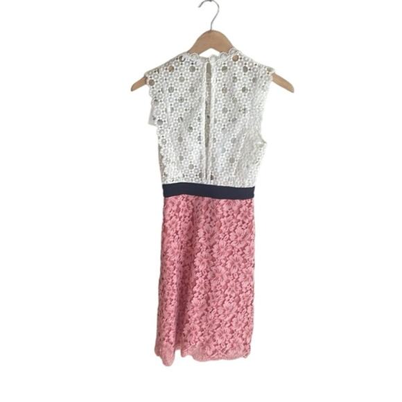SANDRO PARIS Gab Floral-Lace Pattern Dress Pink White - Picture 3 of 16